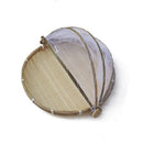Household Bun Frame Round Dustpan Bamboo Woven Storage Basket, Specification:Primary Color Small 30 cm