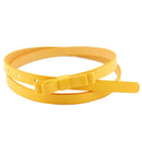 2 PCS Candy-colored PU Leather Bow-knot Fine Belt for Women, Length: 1050 x 13mm(Yellow)