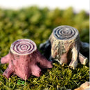 2 PCS Resin Small Stump Creative Tree Pier Micro Landscape Accessories, Random Color Delivery
