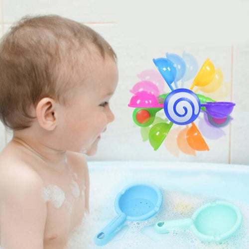 3 PCS Children Playing Water Windmills with Spoons in the Bathroom Playing Water Toys