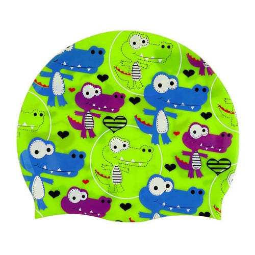 Children Cartoon Silicone Swimming Cap(Crocodile)