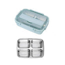 SSGP Office Lunch Box Compartment Lunch Box Student Children Portable Lunch Box, 4 Grid (Blue)