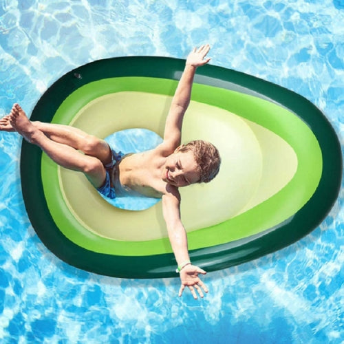 2 in 1 Avocado Shape Inflatable Floating Row Water Toy Swimming Ring, Size:160 x 130cm