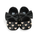 PU Leather Moccasins Shoes Bow Fringe Soft Soled Non-slip Footwear Crib Baby Girl Shoes(Black)