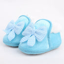 Spring Autumn and Winter Baby Cotton Shoes Boots Thick Warm Soft Bottom Bow Toddler Shoes, Size:14(Blue)