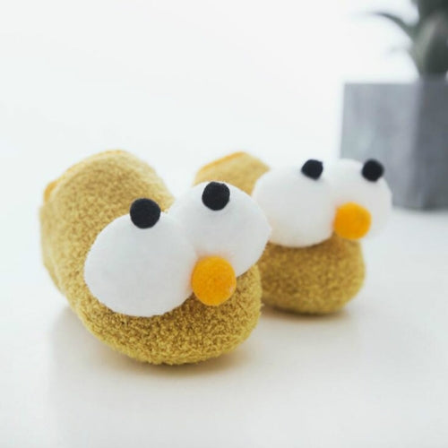 Baby Indoor Floor Socks Non-slip Baby Shoes Socks Big Eyes Cute Boat Toddler Socks, Size:M(Yellow)