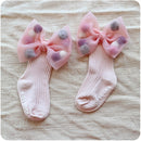 Autumn and Winter Cute Hair Ball Big Bow Baby Cotton Socks, Size:2 to 4 Years Old(Pink)