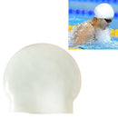 Glossy Seamless Pure Silicone High Elasticity Professional Swimming Cap(White)