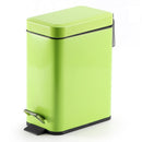 Household Stainless Steel Foot Pedal Small Rectangular Trash Can(Green)