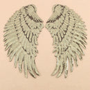 Gold A Pair Sequin Feather Wing Shape Clothing Patch Sticker DIY Clothing Accessories, Size:Small 20.5 x 10cm