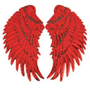 Red A Pair Sequin Feather Wing Shape Clothing Patch Sticker DIY Clothing Accessories, Size:Middle 26.5 x 26cm