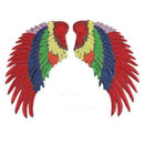 Seven Colors A Pair Sequin Feather Wing Shape Clothing Patch Sticker DIY Clothing Accessories, Size:Large 33.5 x 32cm