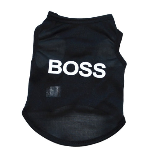 2 PCS Sports Dog Clothes T Shirt Costume Puppy Pet Dog Clothing Summer Cat Dog Vest, Size:M (Black Boss)