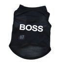 2 PCS Sports Dog Clothes T Shirt Costume Puppy Pet Dog Clothing Summer Cat Dog Vest, Size:S (Black Boss)