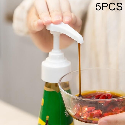 5 PCS Household Fuel Consumption Quantitative Bottle Press Type Nozzle Pump Head(White)