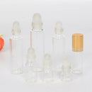 5PCS (1ml 2ml 3ml 5ml 10ml) Amber Thin Glass Roll Metal Roll on Bottle Sample Test Essential Oil Vials(Transparent Glass Ball)