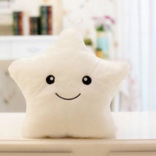 Colorful Luminous Stars Pillow Cushion Plush Toy Doll(White)