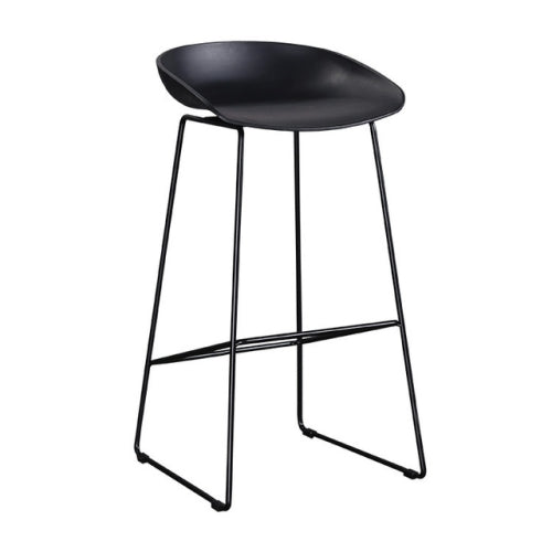 Nordic Minimalist Creative Wrought Iron Cafe High Chair, Size:65cm(Black)