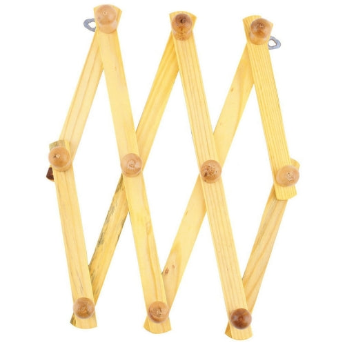 Solid Wooden Retractable Wall Hanging Folding Coat Rack Drying Rack