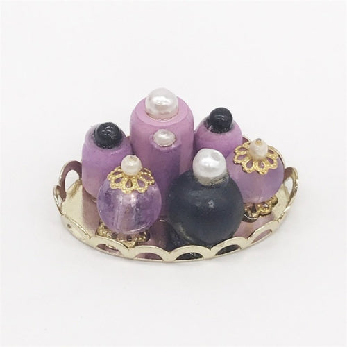 3 PCS Mini Doll House Dressing Table Decoration Cosmetic Set(Purple)