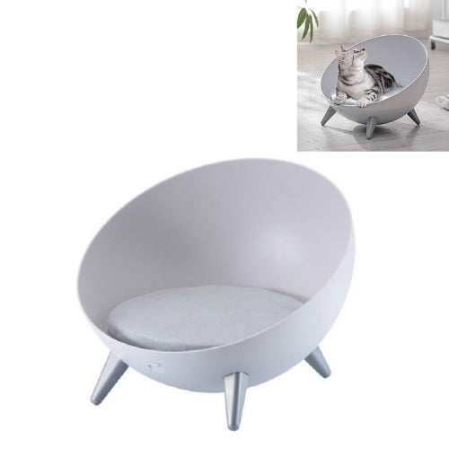 Hemispherical Cat and Dog Kennel Comfortable and Warm Half-sealed Pet Nest, Style:Gray Feet
