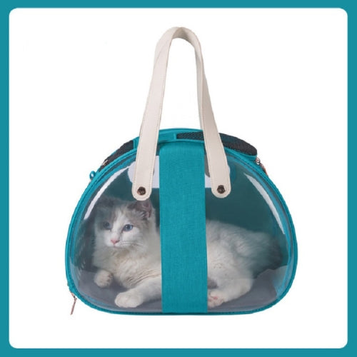Go Out Portable Foldable Pet PVC Carrier Bag Space Bag(Sea Blue)