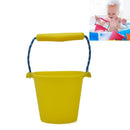 Children Folding Beach Portable Silicone Bucket Bathroom Bath Toys(Yellow)