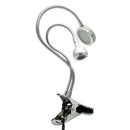 3W Creative Dimmable Double-head Clip Design LED Table Lamp, Color:Small Head Purple Light + Big Head White Light