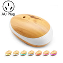Mouse Wood Grain Essential Oil Air Humidifier Colorful Night Lamp Ultrasonic Aroma Diffuser, Power Plug:AU Plug(Light Wood Grain)