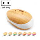 Mouse Wood Grain Essential Oil Air Humidifier Colorful Night Lamp Ultrasonic Aroma Diffuser, Power Plug:US Plug(Light Wood Grain)