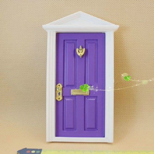 1:12 Doll House Miniature Fairy Tale Door Playing House Toy(Purple)