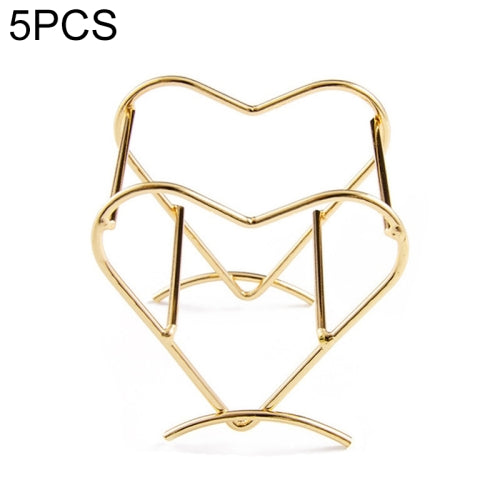 5 PCS Beauty Egg Shelf Storage Box Rack Puff Makeup Sponge Egg Dustproof Bracket, Model:Love(Gold)