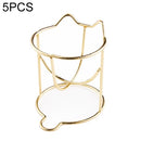 5 PCS Beauty Egg Shelf Storage Box Rack Puff Makeup Sponge Egg Dustproof Bracket, Model:Cat Ears(Gold)