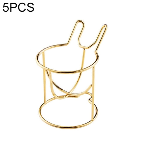 5 PCS Beauty Egg Shelf Storage Box Rack Puff Makeup Sponge Egg Dustproof Bracket, Model:Rabbit Ears(Gold)