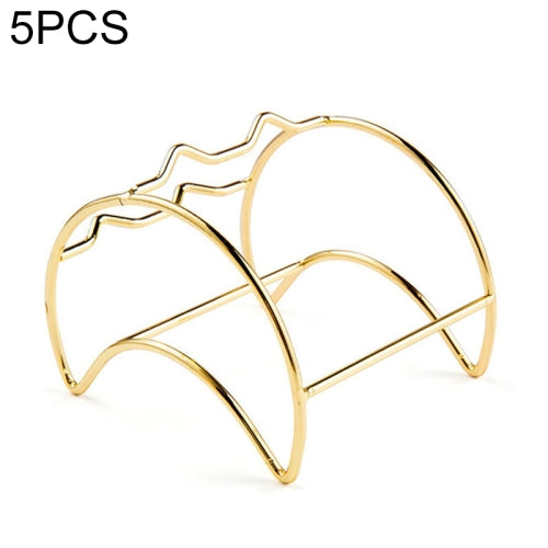 5 PCS Beauty Egg Shelf Storage Box Rack Puff Makeup Sponge Egg Dustproof Bracket, Model:Moon(Gold)