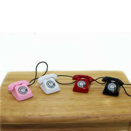 3 PCS Mini Home Wired Phone Doll House Miniature Ornaments Children Educational Toys, Random Color Delivery