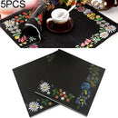 5 PCS Colorful Print Black Flowers Party Decoration Napkin Facial Tissue