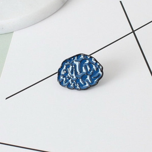 10 PCS Cartoon Human Organs Series Alloy Oil-Dripping Brooch(Brain)
