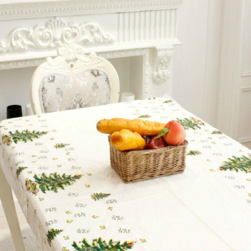 2 PCS Merry Christmas Rectangular Tablecloth Kitchen Dining Table Covers Decoration(Christmas Tree)