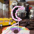 2 PCS Hairball Cake Dessert Table Decoration Inserted Card, Style:Moon(Pink)