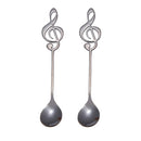 2 PCS Creative Musical Note Spoon Coffee Stirring Scoop Stainless Steel Titanium Music Bar Spoon Gift Spoon(Black)