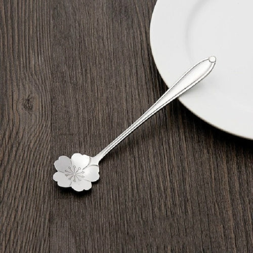 3 PCS Stainless Steel Household Creative Flower Spoon Coffee Stirring Spoon, Style:Cherry Blossom Spoon