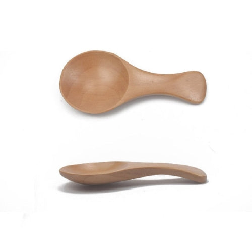 10 PCS Log Short Handle Wide Mouth Milk Powder Spoon Wooden Seasoning Tea Spoon, Style:A
