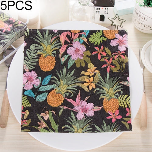 5 PCS Colorful Printed Wedding Banquet Napkins Placemats