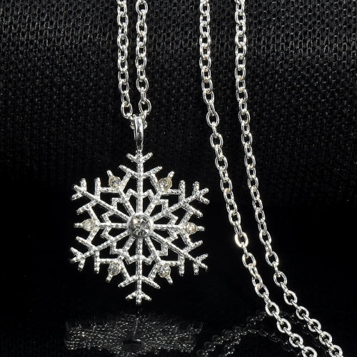 3 PCS Charms Crystal Snowflake Zircon Flower Christmas Necklaces