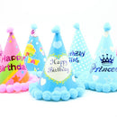 3 PCS Children Age Dress up Party Supplies Ball Birthday Hat Paper Rainbow Pom-pom Cap, Color:Style and Color Random Delivery