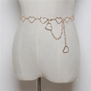Wild Simple Heart-shaped Metal Waist Chain Dress Shirt Belt(Gold)