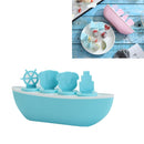 Creative Cute DIY Cartoon Combination Popsicle Ice Cream Mould, Style:Pirate Ship(Blue)