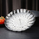 3 PCS Stainless Steel Folding Retractable Lotus Steamer Tray