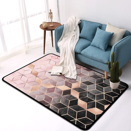 Geometric Pattern Bedroom Door Rug Decorative Mat, Size:120x160cm(Black Gold)